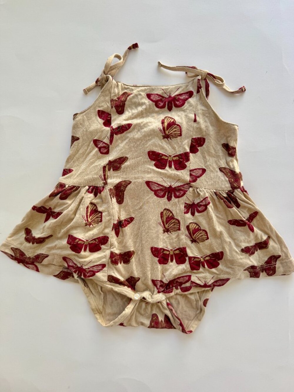 Kate Quinn Girls Butterfly Print Skirted Romper 18-24M